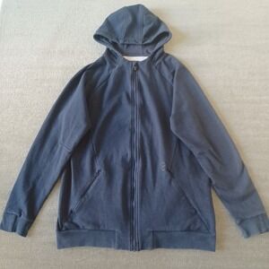 Virus International Hoodie Men L Navy Blue Full Zip Heavyweight Stretch Athletic